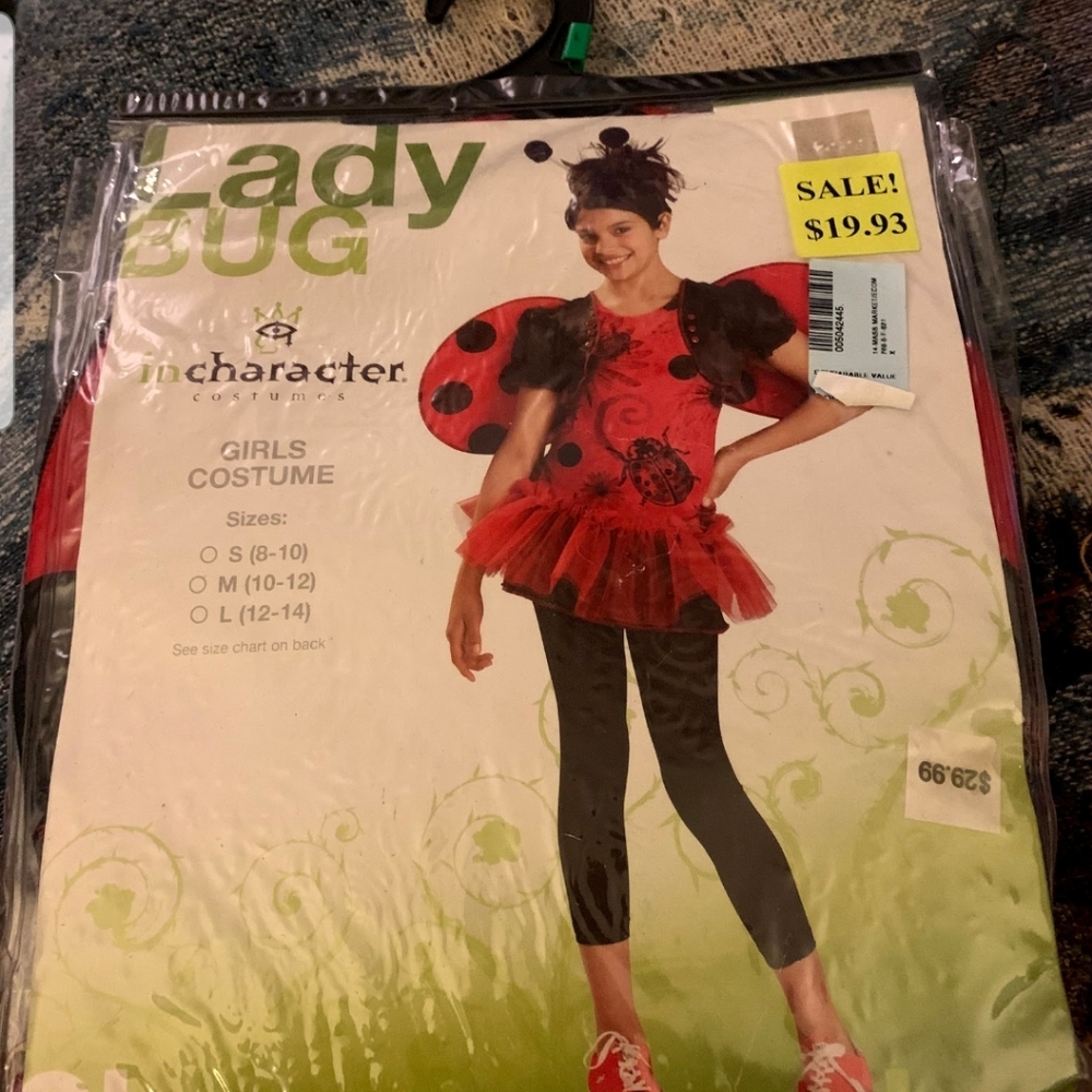 Cute girls ladybug costume size large